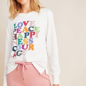GUC Anthropologie Love Peace Happiness Pullover
